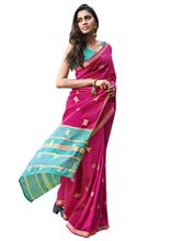 Stylee Lifestyle Magenta Chanderi Silk Jacquard Saree - 2314