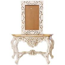 Shesham Wood Dresser With Mirror Frame Set - White