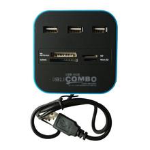 All In One Combo Card Reader & 3 Port USB 2.0 Hub