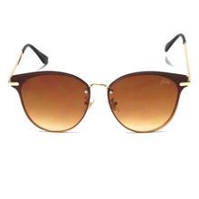 Cate Eye Gold Black Metal Frame Shaded Brown Lens Sunglasses