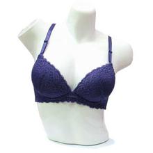 Navy Floral Laced Push Up Bra For Women