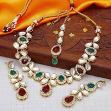 Sukkhi Kundan Astonish Gold Plated Choker Necklace Set for