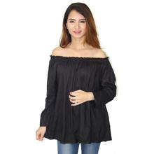 Black Off Shoulder Top For Women (WTP4693)