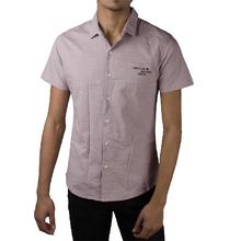 White Half Plain Shirt for Men with Printed Goji