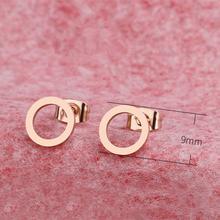 Gold Plated Mini Circle Solid Stud Earrings