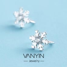 Small fresh jewelry_Wan Ying jewelry snowflake ear clip s925