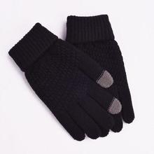 Winter Gloves Women Men Wool Knitted Mittens Touch Screen Gloves Warm Ladies Full Finger Stripe Gloves gants femme