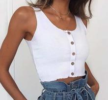 Textured Buttoned  Crop Top For Women