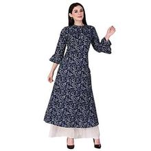 Crazora Women's Cotton Printed A-Line Kurta With Palazzo Set