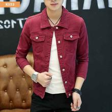 Men’s Summer Slim Fit Denim Red Jacket