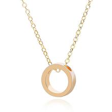 Gold Toned Open Circle Ring Adjustable Locket Chain Pendant For Women