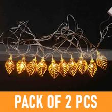 Combo of 2Pcs Metal Crystal Leaf Shape Tihar Light