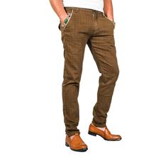 Virjeans Stretchable Cotton Check Chinos Pant for Men (VJC 712) Brown