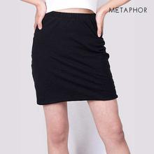 METAPHOR Blue Solid Skirt (Plus Size) For Women - MSK03AO