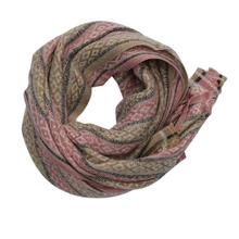 Baby Pink/Brown Pashmina Patterned Scarf (Unisex)