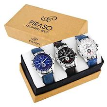 PIRASO Analogue Blue Dial Men's Watch Combo Set of 3