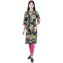 Black Floral Printed Kurti For Women