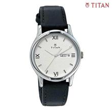 Titan 1580SL03 White Dial Analog Watch For Men- Black