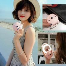 2 in 1 Mini Handheld Fan Portable LED Light Beauty Mirror