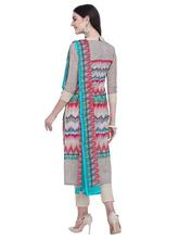 Stylee Lifestyle Cream Cotton Printed Dress Material