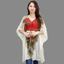 Multicolored V-Neck Top For WomenJ3610