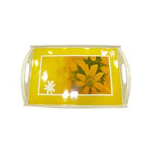 Yellow Floral Design Small Sized Tray -1 Pc