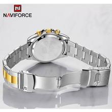 NAVIFORCE NF9193 Unisex Classic Business Luminous Multifunction Chronograph Stainless Steel Watch - Silver/Golden