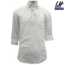 KILOMETER White Buttoned Kurta Shirt For Men