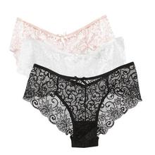 3 Pieces Panties Woman Underwear Briefs Sexy Lace Breathable