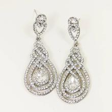 Metal Rhinestone Embellished Danglers For Women (DE_105)-White