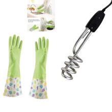 Pack of 2 Water Heater Rod And Waterproof Kitchen Dish Washing Gloves