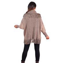 Paislei brown poncho with attractive button for women - MG-M31