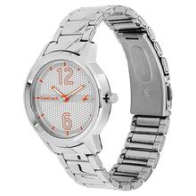 Fastrack White/Orange Dial Analog Watch For Women- Silver- 6169SM01