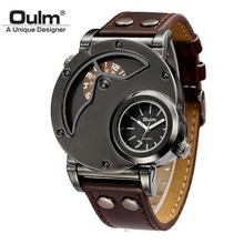 Oulm Watch Man Quartz Watches Top Brand Luxury Leather Strap