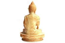 Off White Radium Decorative Sitting Buddha Statue