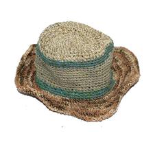 Blue/Brown Textured Hemp Hat - Unisex