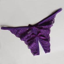 2017 New Arrive Women Sexy Opening Crotch Panties Ladies Flower Lace Female Briefs Thongs G-string Lingerie Sexy Underwear 6813