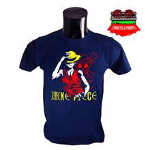 One Piece Monkey D Luffy Navy Blue T-Shirt for Men