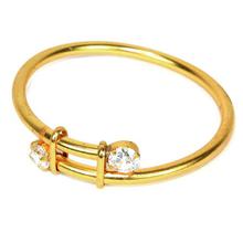 Golden/White Stoned Panchadhatu Bangle For Women