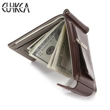 CUIKCA Slim Leather Wallet Coin Bag Money Clip Card Cases