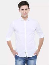 Being Human White Solid Casual Shirt For Men - BHMLS8595A