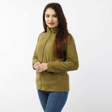 Heena Green Front Zippered Polar Fleece Jacket For Women-MJK1076