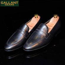 Gallant Gears Black Slip on Formal Leather Shoes For Men - (139-A50)