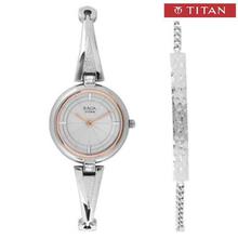 Titan Silver Round Dial Analog Watch For Women - (2581SM01)