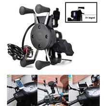 X GRIP Universal Bike And Scooty Mobile Holder With USB Charger | Easy To Mount Universal Mobile Holder For Bikes