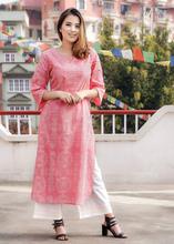 Pink Printed Kurti With Plazo Set