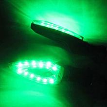 1 Pair Black Knife Heart-shaped Hollow Motorcycle LED Turn Signals Indicators Lights Green Lighting