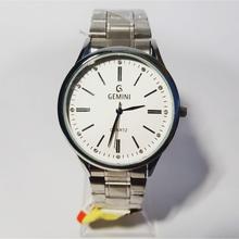Gemini White Dial With Date Round Watch For Men