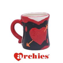 Red Black Love Arrow Heart Ceramic Mug