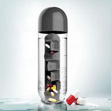 Pill & Vitamin Organizer Water Bottle 600ml